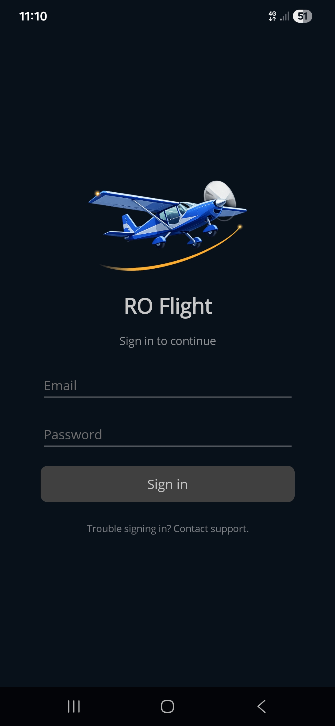 Step 2 — signing in to the app