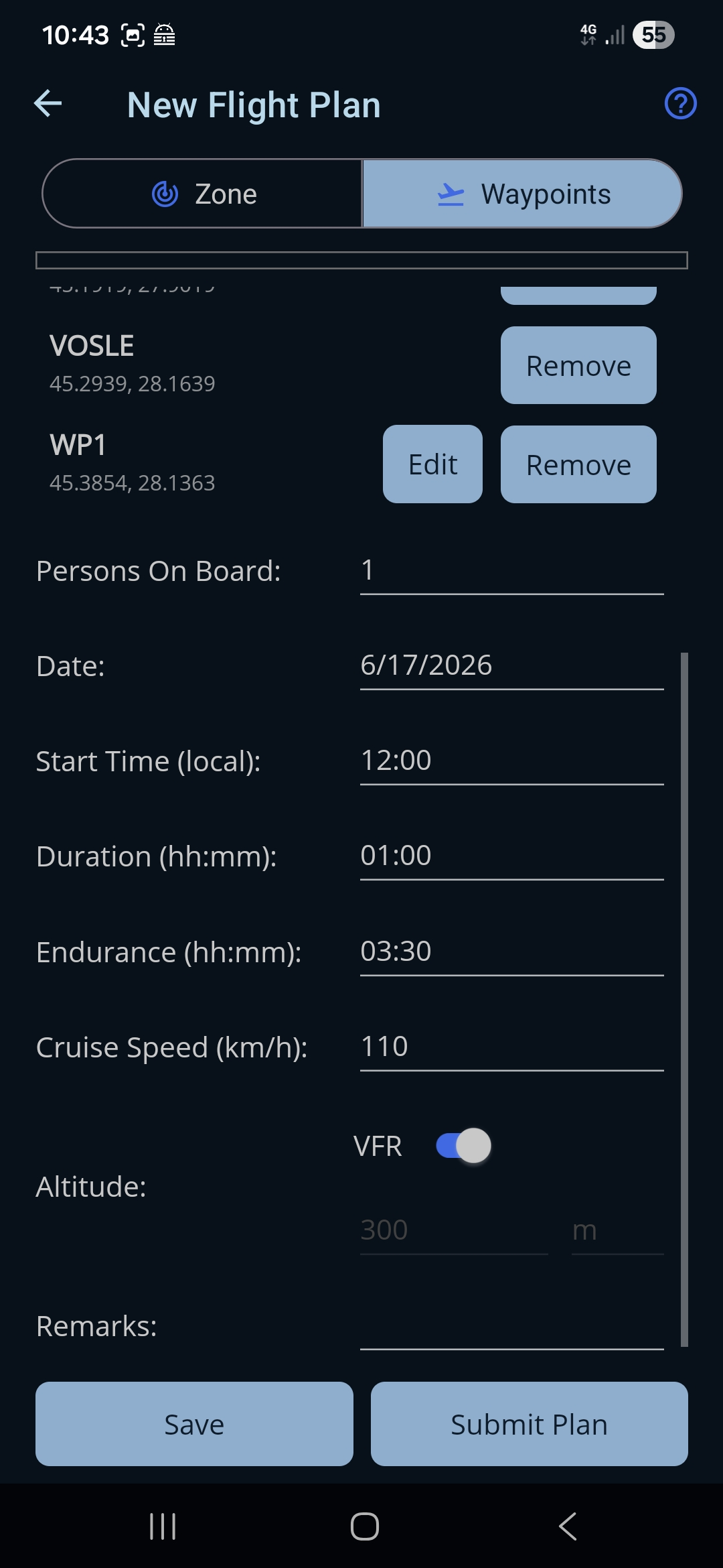 A7 — duration, endurance, cruise speed and VFR
